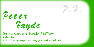 peter hayde business card